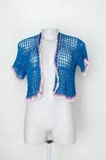 Bolero feminino de crochê azul