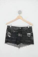 Minissaia lady rock feminina preta destroyed
