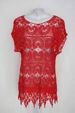 Blusa feminina vermelha com Transparência
