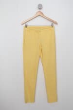 Calça de tecido feminina amarelo