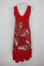 Vestido feminino vermelho estampado com Cós com elástico