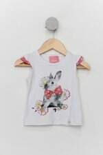 Blusa Infantil le petit branca coelhinho