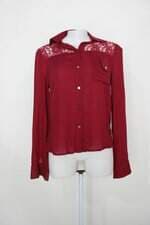 Camisa la chocolê feminina vinho com Renda