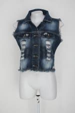 Colete jeans janine feminino azul