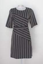 Vestido cotton r. feminino preto e branco estampado com Faixa na Cintura