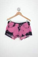 Shorts sommer feminino tie dye rosa e azul