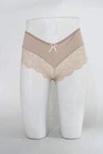 Calcinha luvi lingerie feminino bege com Renda