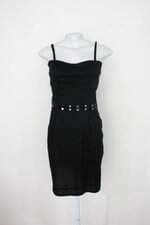 Vestido c&a feminino preto com Pregas e Strass