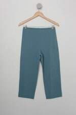 Calça de tecido criatiff feminina azul claro