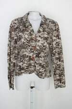 Blazer feminino marrom estampa floral