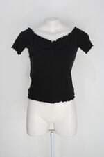 Blusa sws essentials feminina preta com Babado