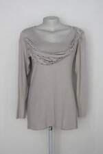 Blusa tom perfeito feminina bege com Drapeado e Silk