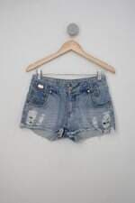 Shorts azzat jeans feminino azul com Spikes