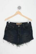 Saia Jeans destroyed john john feminina preta