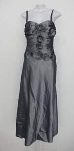 Vestido de Festa patchoulee feminino prata com Drapeado e Bordado