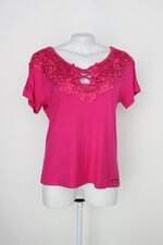 Blusa raio de luz feminina rosa com Renda