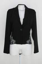 Blazer chocrls feminino preto com Renda e Forro