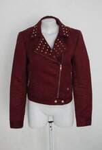 jaqueta Perfecto handbook feminina vermelha com Spikes e Forro