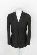 Blazer cia. do terno masculino preto com Ombreira