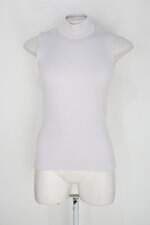 Blusa canal feminina branca gola alta
