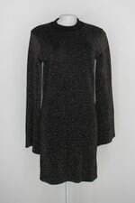 Vestido animale feminino preto com fios coloridos