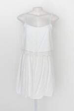 Vestido lab feminino off-white com Renda e Sobreposição