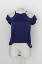 Blusa polo wear feminina azul escuro com Sobreposição
