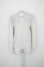 Cardigan c&a feminino off-white com Renda