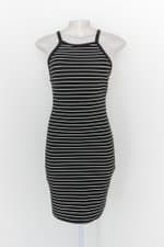 Vestido blumint feminino preto listrado