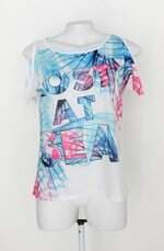 Blusa Infantil authoria estampa colorida com recortes e abertura nas costas 