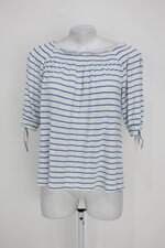 Blusa Ciganinha it's&co feminina listrada azul com Franzido