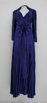 Vestido de Festa feminino roxo com Franzido e Plissado