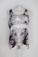 Blusa enjoy feminina estampada com Aplique e Assimetria