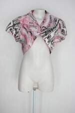 Top cropped bella herança feminina estampada