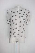 Blusa linda de morrer feminina branca estampada com Transparência