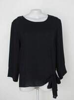 Blusa feminina azul com Recortes e amarração