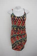 Vestido feminino estampado com Franzido