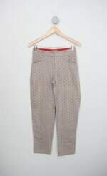 Calça de tecido alcaçuz feminina estampada