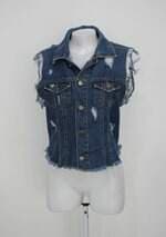 Colete jeans hiato feminino azul