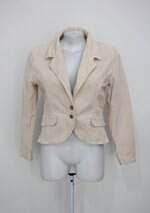 Blazer zion feminino bege com Fenda e Bordado