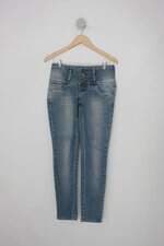 Calça Jeans patogê feminina azul clara