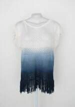 Suéter brasil em gotas feminino estampado com Franja