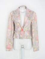 Blazer ellen detoi feminino estampado com Pregas