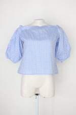 Blusa feminina azul xadrez