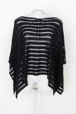 Poncho feminino preto com Transparência