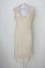 Vestido forum feminino bege com Forro e Transparência