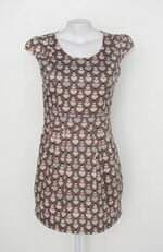 Vestido hirus feminino marrom estampado