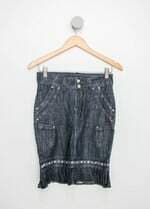 Saia Jeans kadoche feminina azul com Peplum