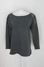 Moletom esquire feminino cinza com Bordado e Fendas