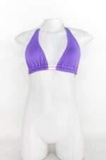 Top de biquíni feminino roxo e branco com Forro